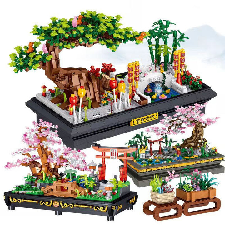 Skanto | Bonsai Sakura Shrine Scenic Building Nano Sets Collection