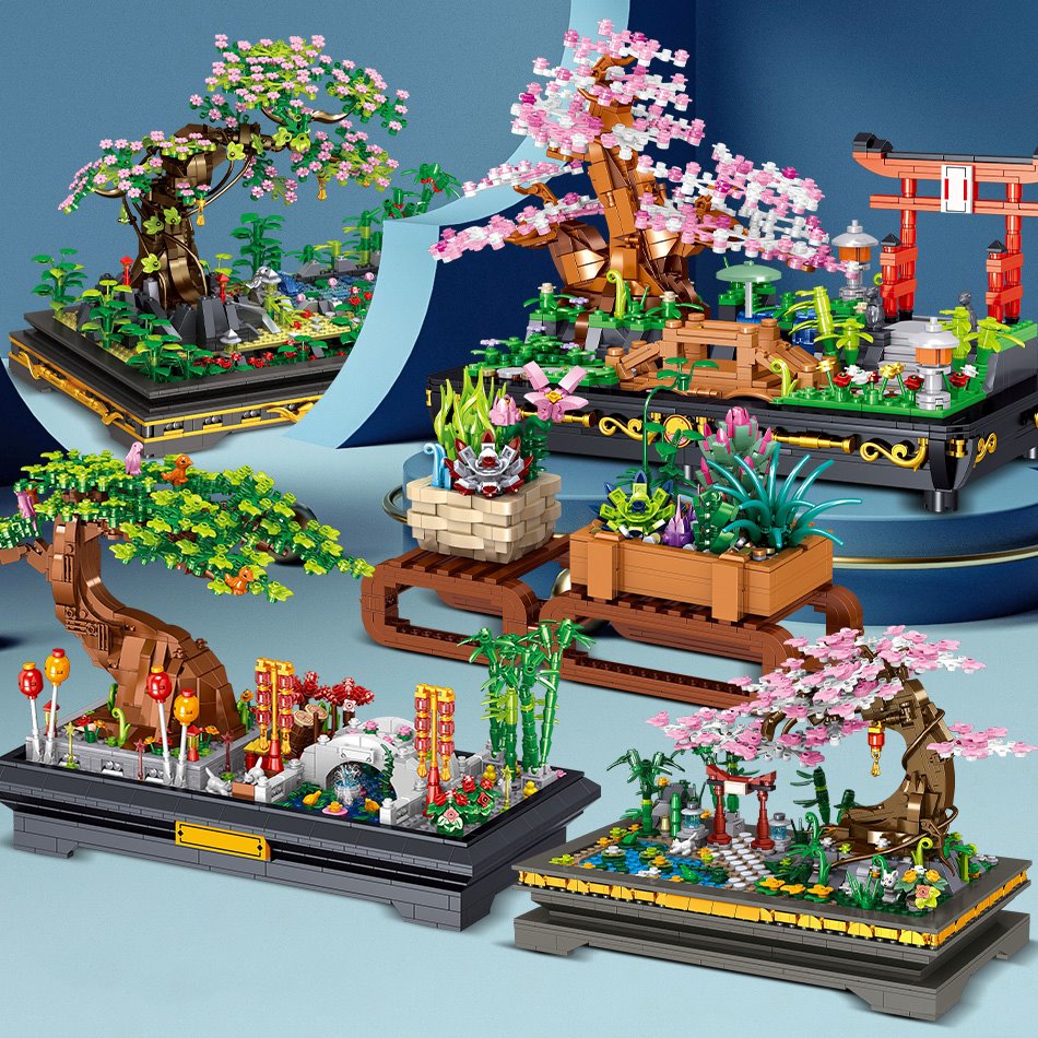 Skanto | Bonsai Sakura Shrine Scenic Building Nano Sets Collection