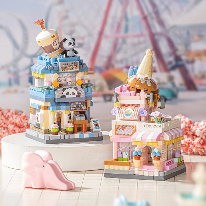 Skanto | City View Iskrem Panda Kafeer Blomster Kamera Butikker Mikro Bygning Sett