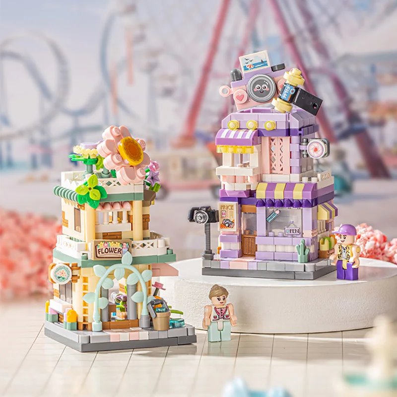 Skanto | City View Iskrem Panda Kafeer Blomster Kamera Butikker Mikro Bygning Sett