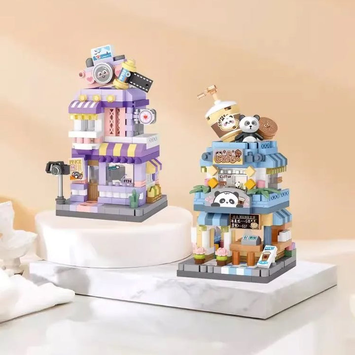 Skanto | City View Iskrem Panda Kafeer Blomster Kamera Butikker Mikro Bygning Sett