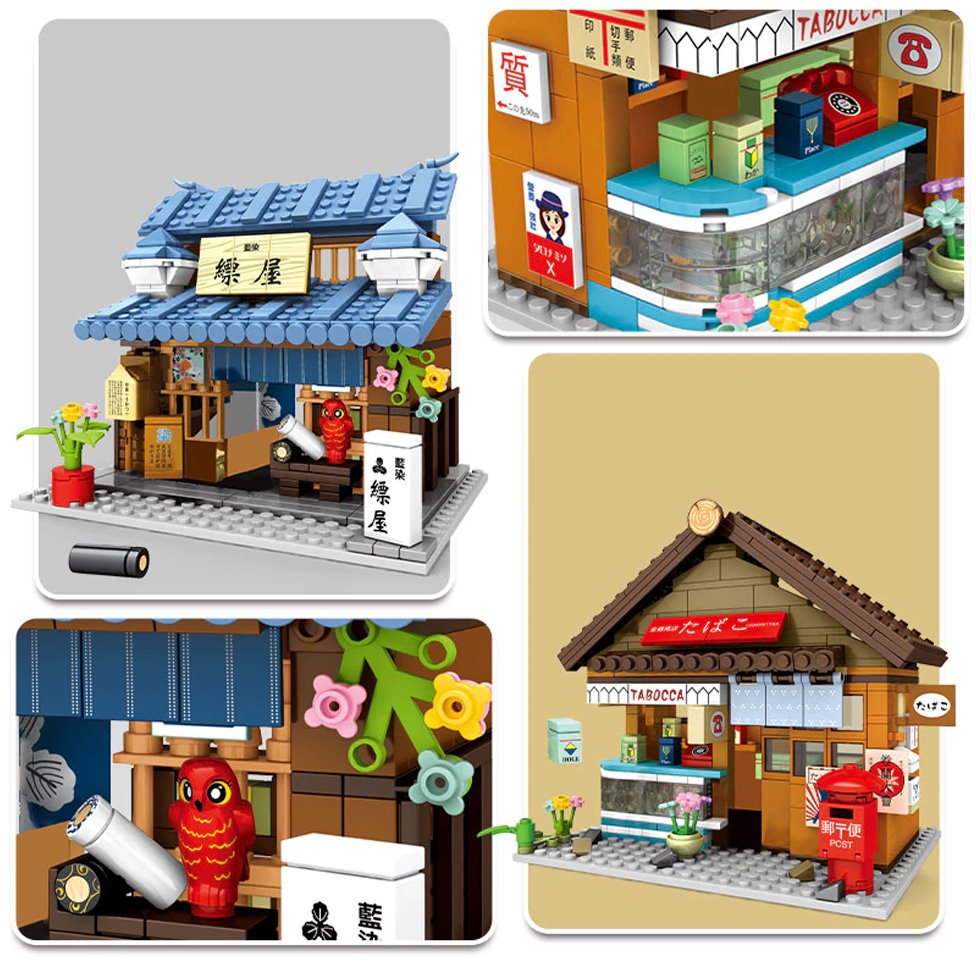 Skanto | Shirakawa-go Dori Street Japanske Butikker Byggesett - Begrenset Lager