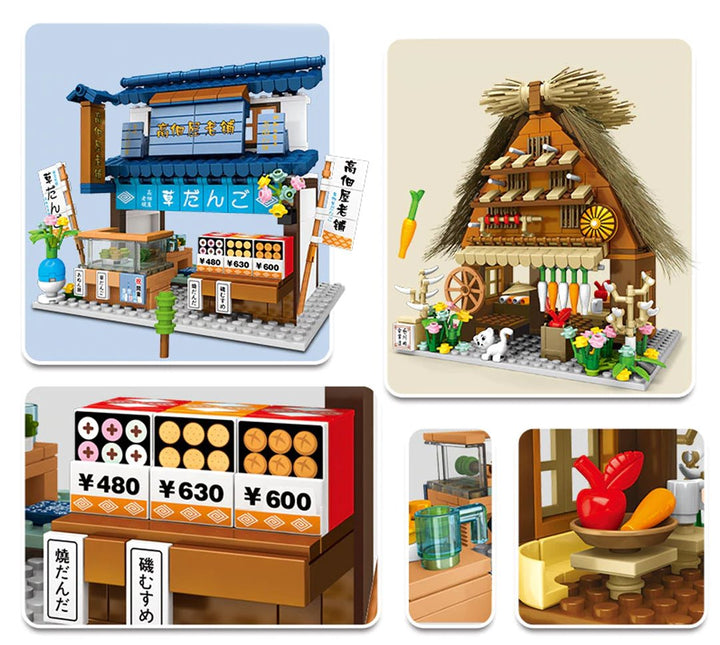 Skanto | Shirakawa-go Dori Street Japanske Butikker Byggesett - Begrenset Lager