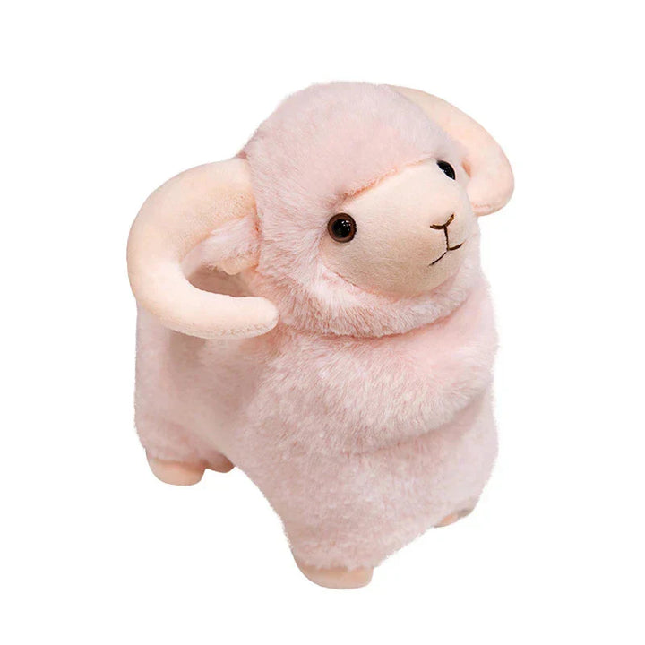 Skanto | Fluffy Rosa Hvit Sau Villsau Plysjfigurer