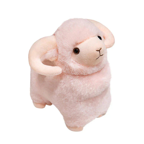Skanto | Fluffy Rosa Hvit Sau Villsau Plysjfigurer