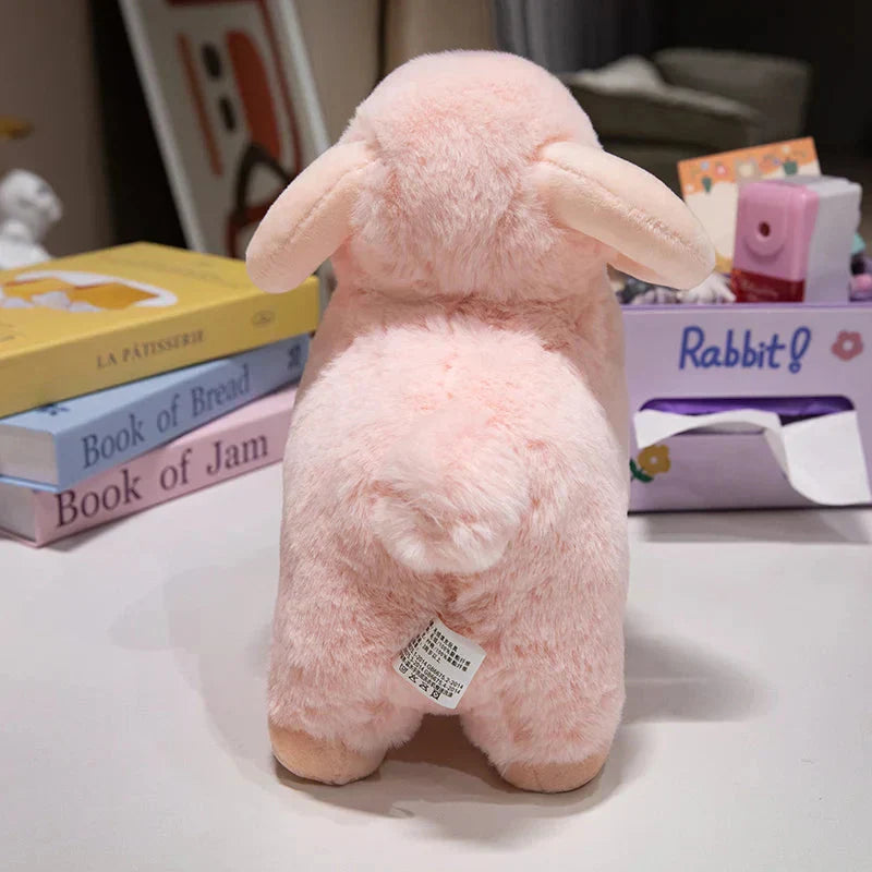 Skanto | Fluffy Rosa Hvit Sau Villsau Plysjfigurer