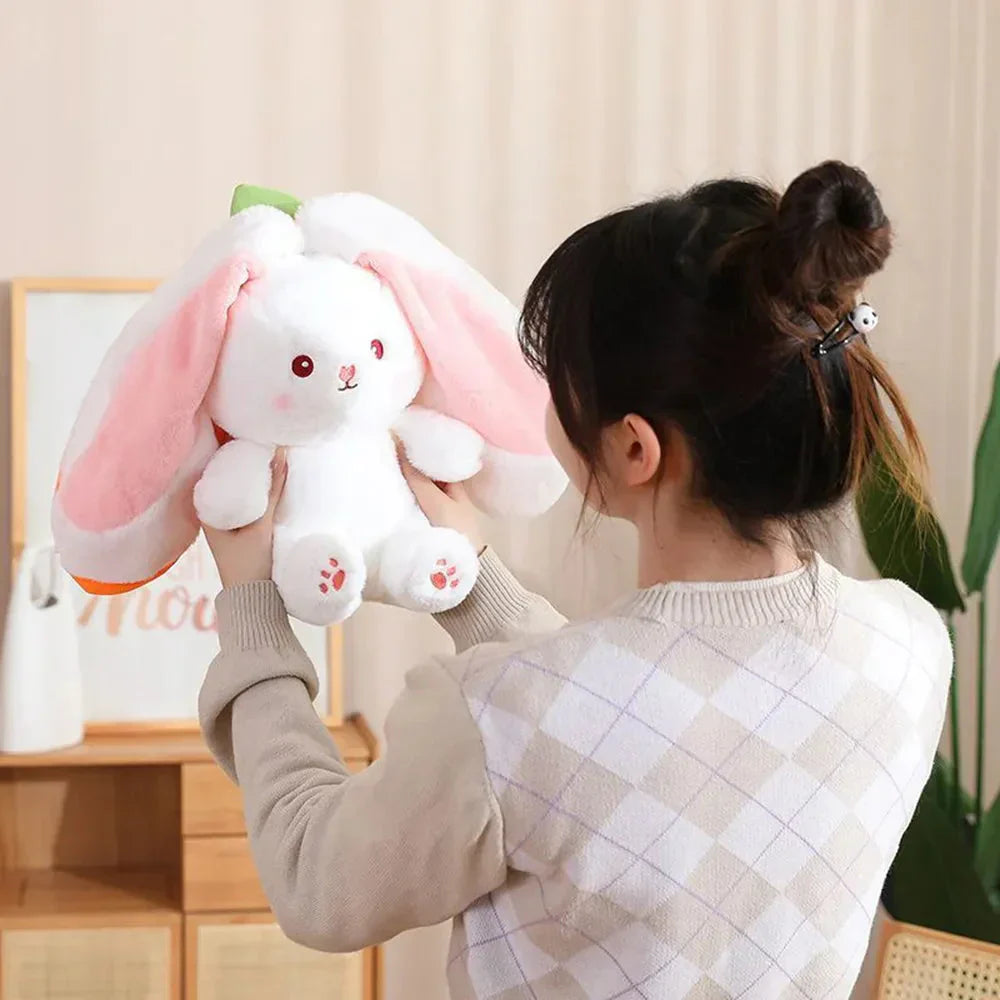 Norvo | Fluffy Strawberry Carrot Bunny Zip Up Plushie