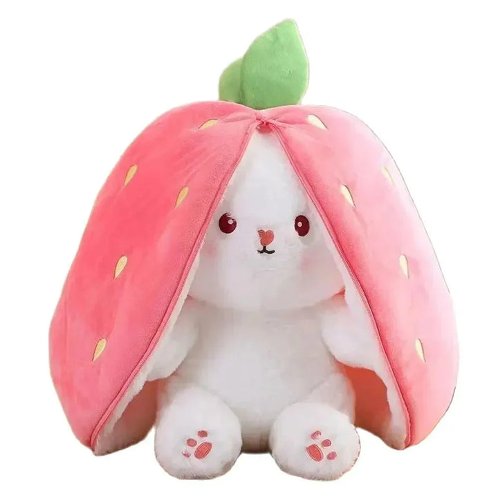 Skanto | Fluffy Strawberry Carrot Bunny Zip Up Plushie