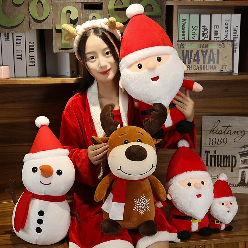 Skanto | Vennlig Santa Reindeer Snømann Plushies