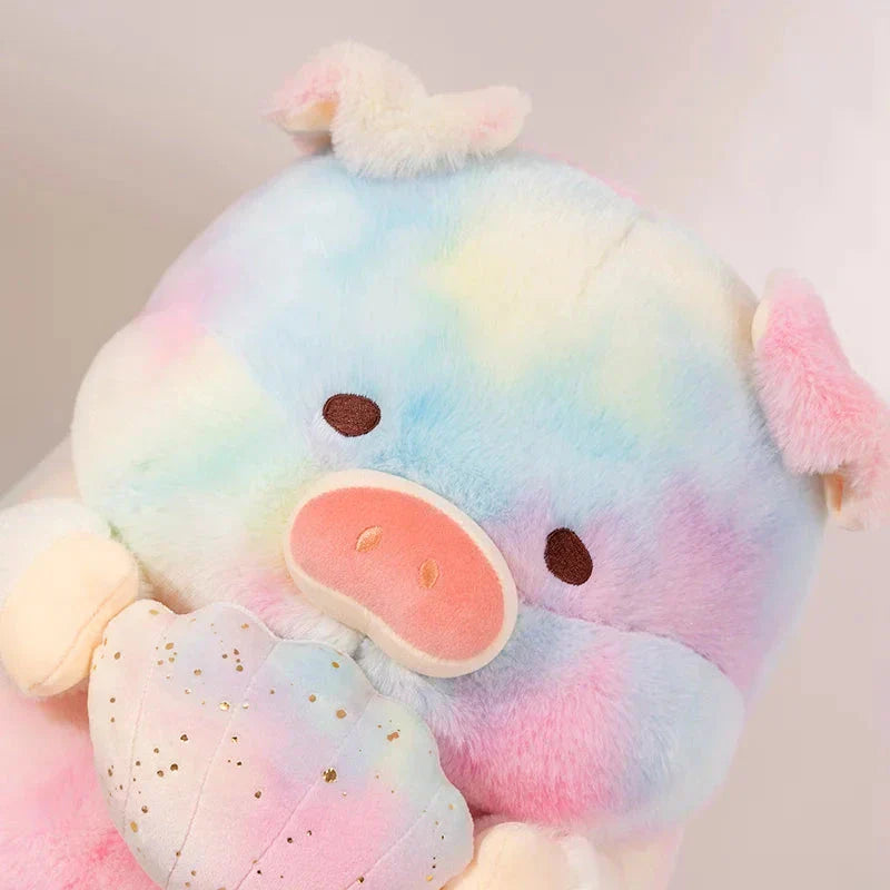 Skanto | Galaxy Rainbow Pig Holding Shell Plushie