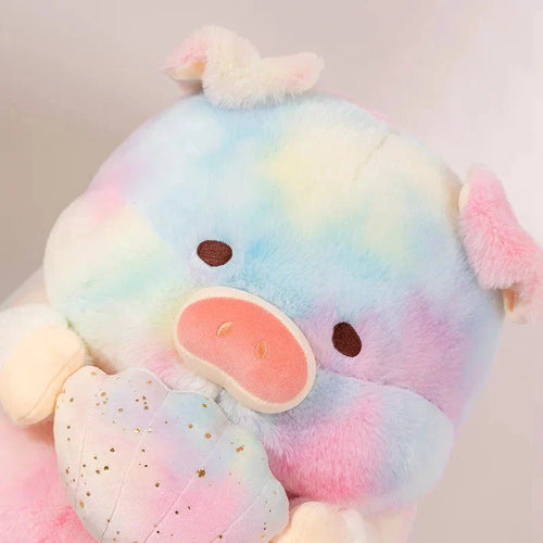 Skanto | Galaxy Rainbow Pig Holding Shell Plushie
