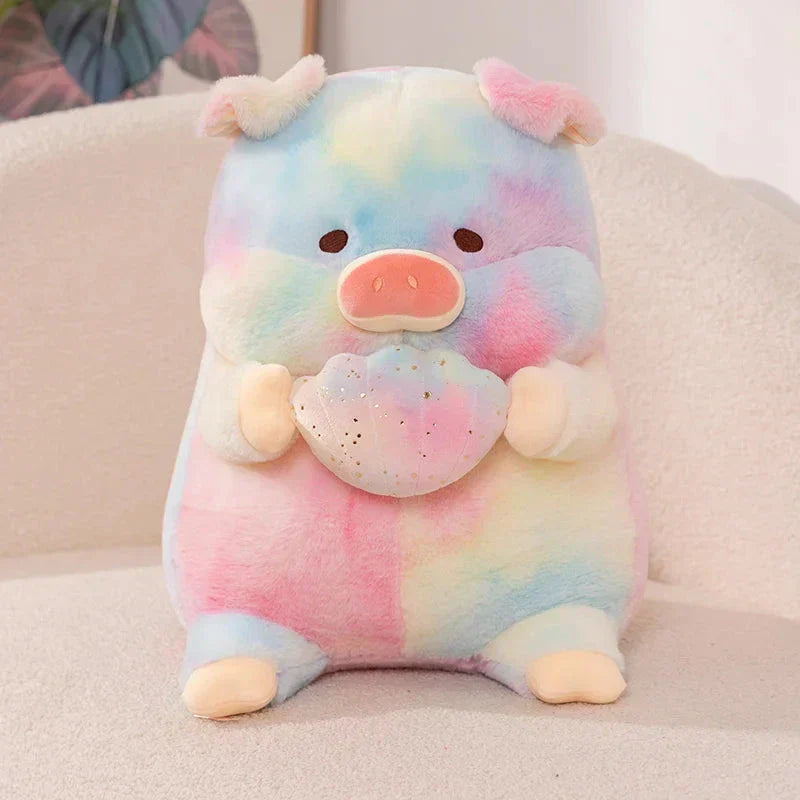 Skanto | Galaxy Rainbow Pig Holding Shell Plushie