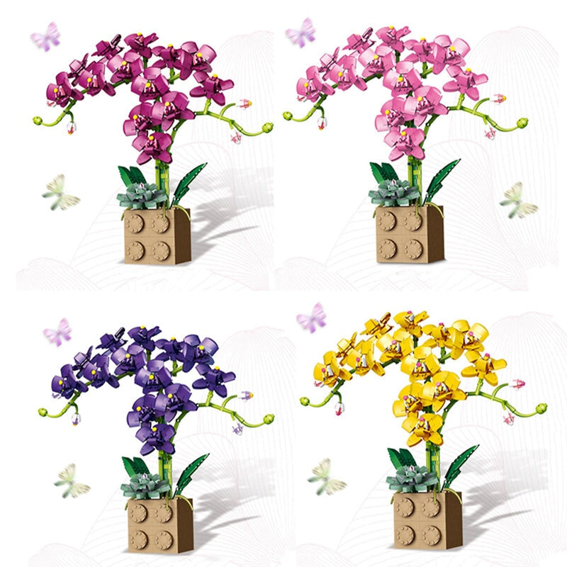 Skanto | Huge Blossoming Orchid Flower Bygning Sett Samling