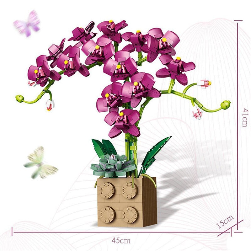 Skanto | Huge Blossoming Orchid Flower Bygning Sett Samling