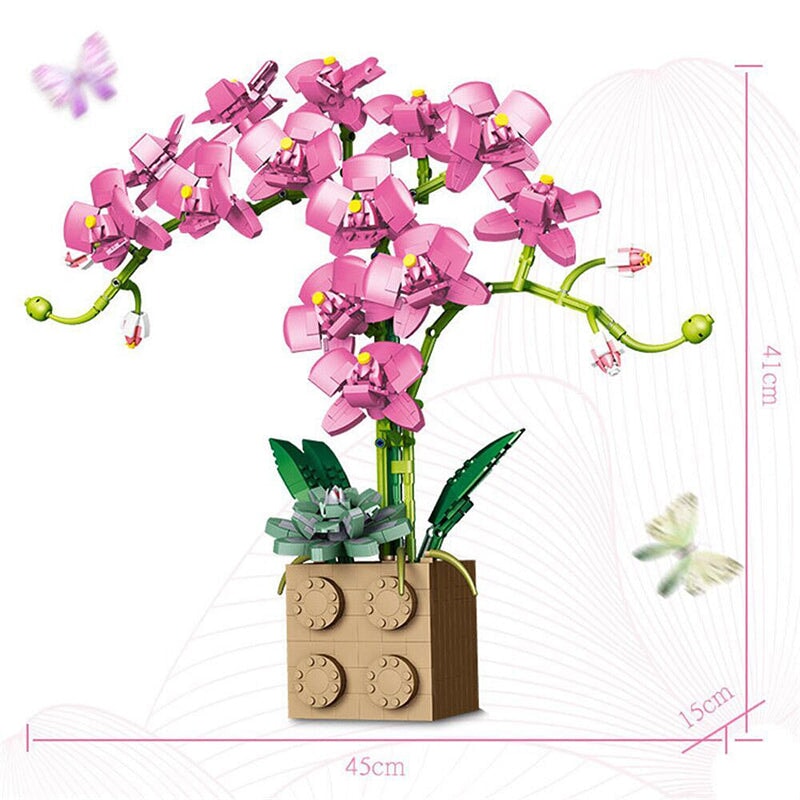 Skanto | Huge Blossoming Orchid Flower Bygning Sett Samling
