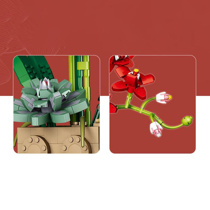 Skanto | Huge Blossoming Orchid Flower Bygning Sett Samling