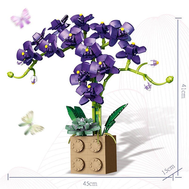 Skanto | Huge Blossoming Orchid Flower Bygning Sett Samling
