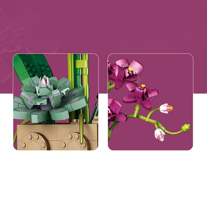 Skanto | Huge Blossoming Orchid Flower Bygning Sett Samling