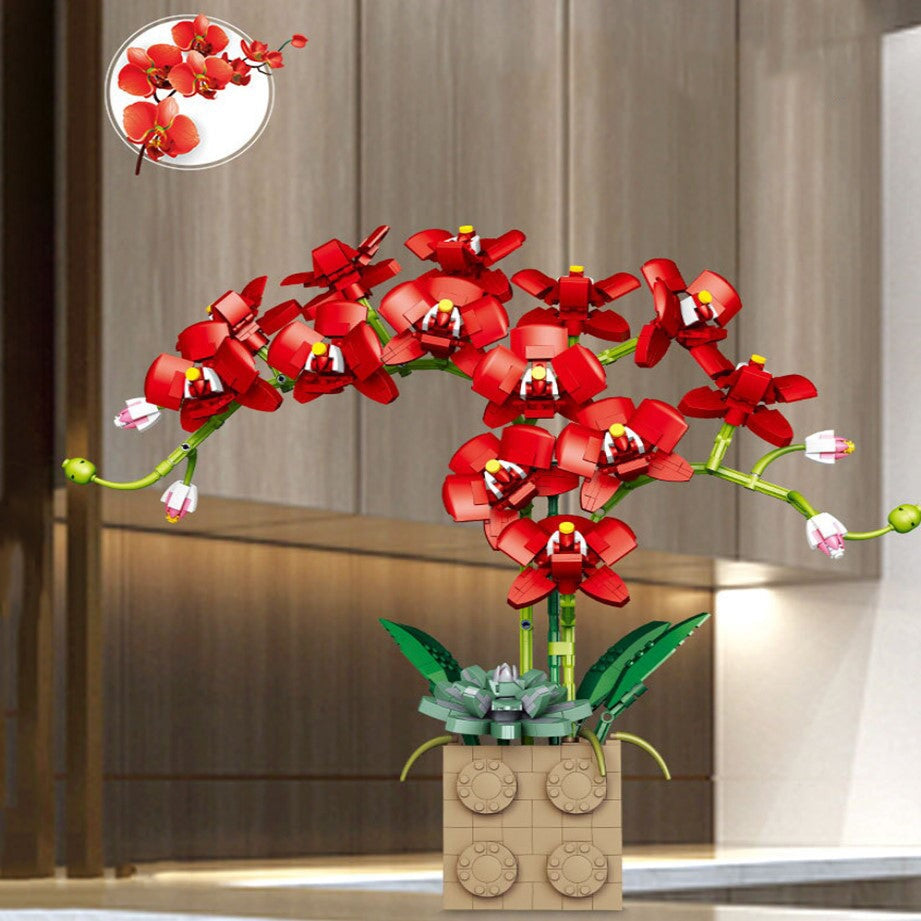 Skanto | Huge Blossoming Orchid Flower Bygning Sett Samling