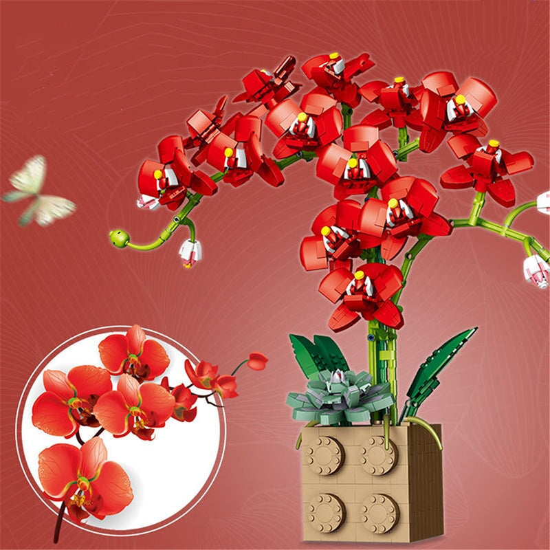 Skanto | Huge Blossoming Orchid Flower Bygning Sett Samling