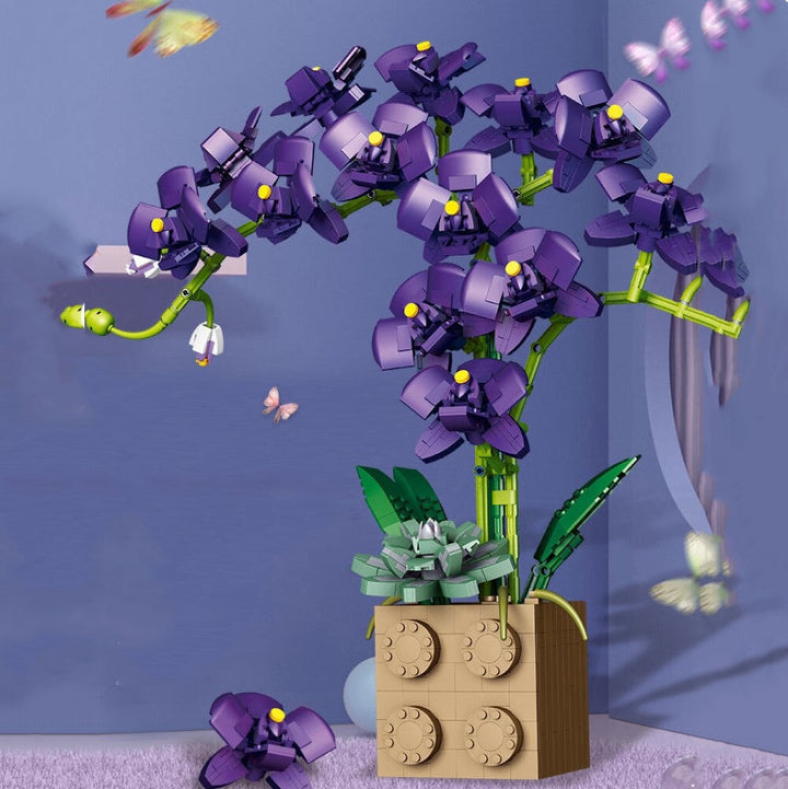 Skanto | Huge Blossoming Orchid Flower Bygning Sett Samling