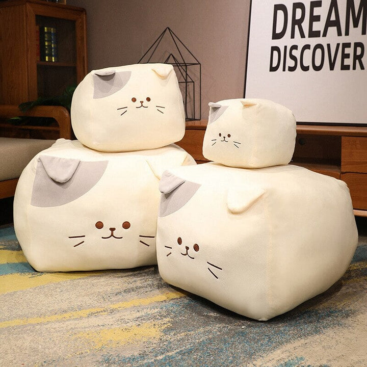 Skanto | Kawaii Svart Hvit Kube Katt Plysjdyrene