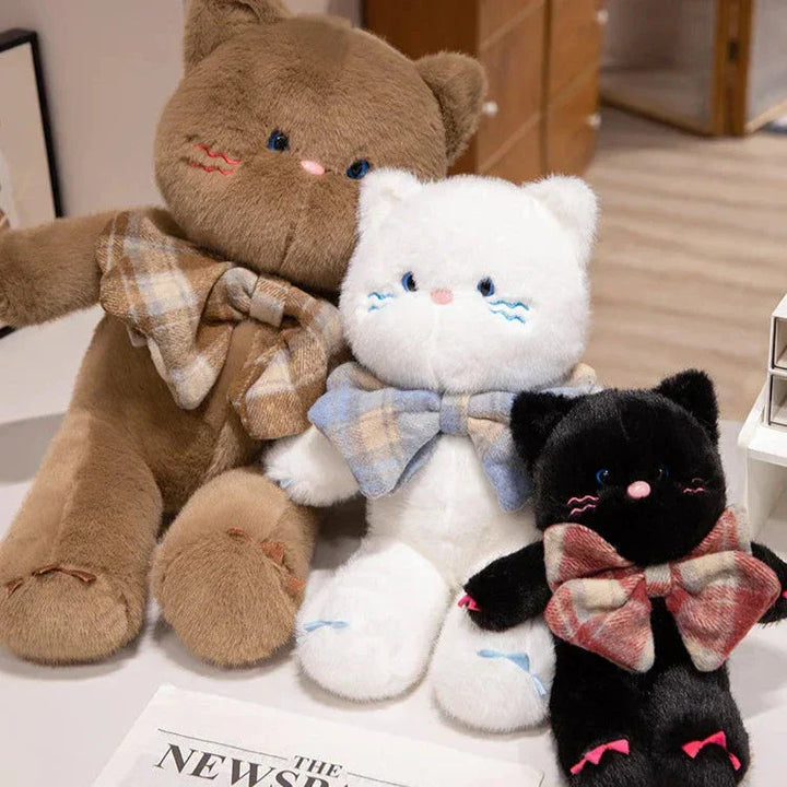 Skanto | Kawaii Katt Teddybjørn Slips Plysjdyr