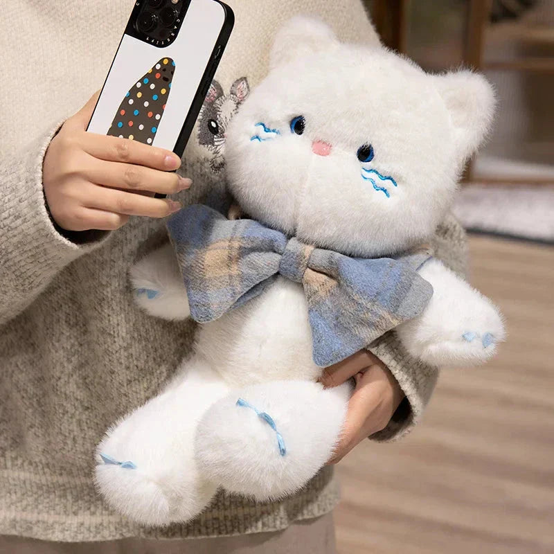 Skanto | Kawaii Katt Teddybjørn Slips Plysjdyr