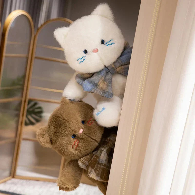 Skanto | Kawaii Katt Teddybjørn Slips Plysjdyr