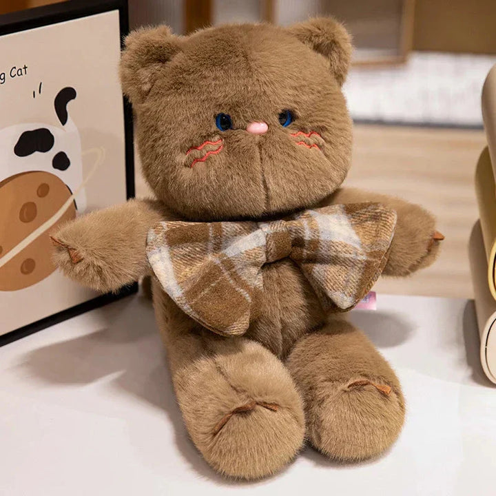 Skanto | Kawaii Katt Teddybjørn Slips Plysjdyr