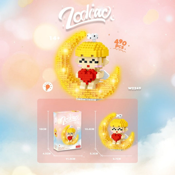 Skanto | Kawaii Chibi Moon Zodiac Stjernesystemer Nano Byggeklosser