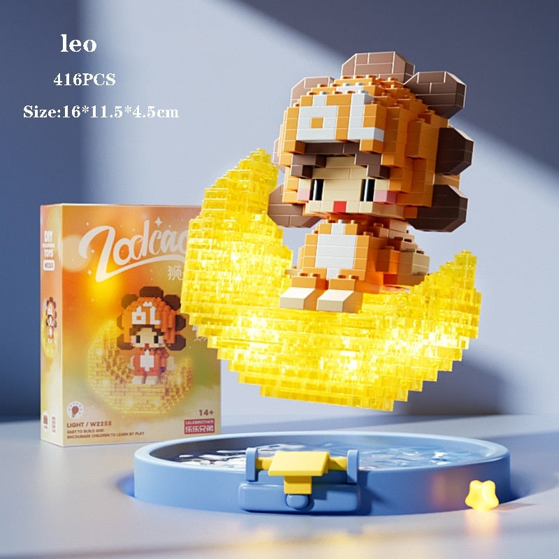 Skanto | Kawaii Chibi Moon Zodiac Stjernesystemer Nano Byggeklosser