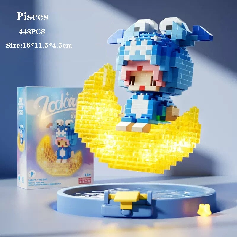 Skanto | Kawaii Chibi Moon Zodiac Stjernesystemer Nano Byggeklosser