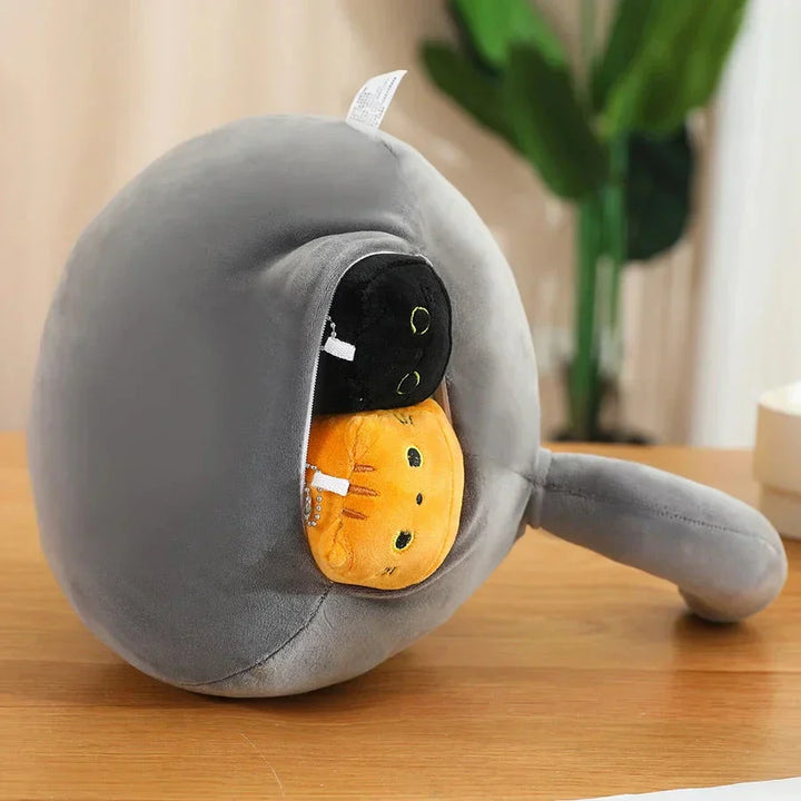 Skanto | Kawaii Chunky Katt Plushies med Kattunger
