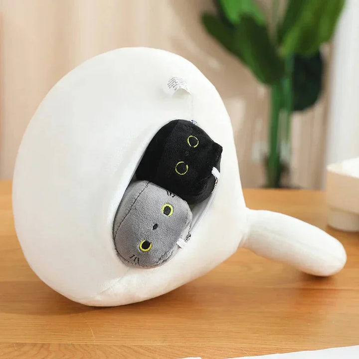 Skanto | Kawaii Chunky Katt Plushies med Kattunger