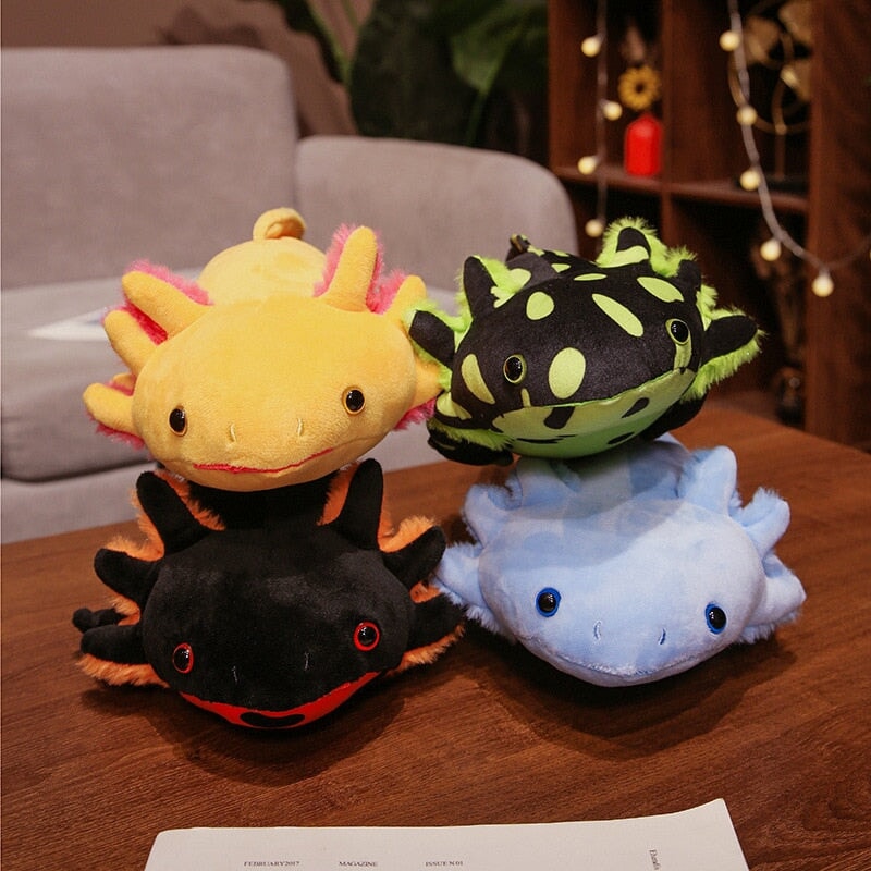 Skanto | Kawaii Fargerik Likelike Axolotl Plushie Familie