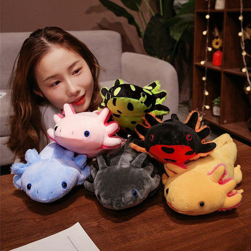 Skanto | Kawaii Fargerik Likelike Axolotl Plushie Familie