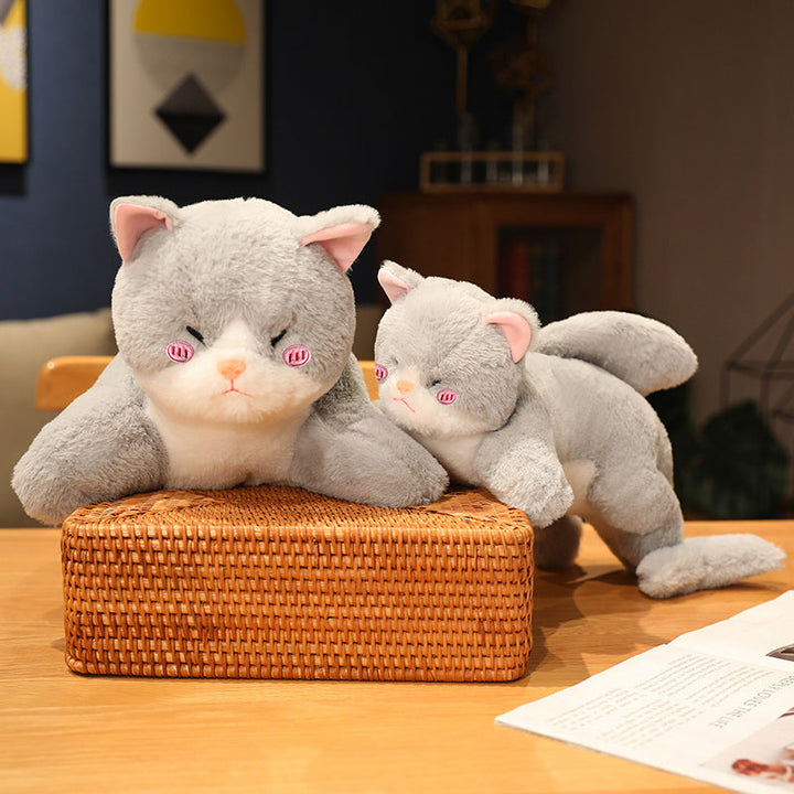 Skanto | Kawaii Grå Halv Katt Halv Hai Kombinasjons Bamse