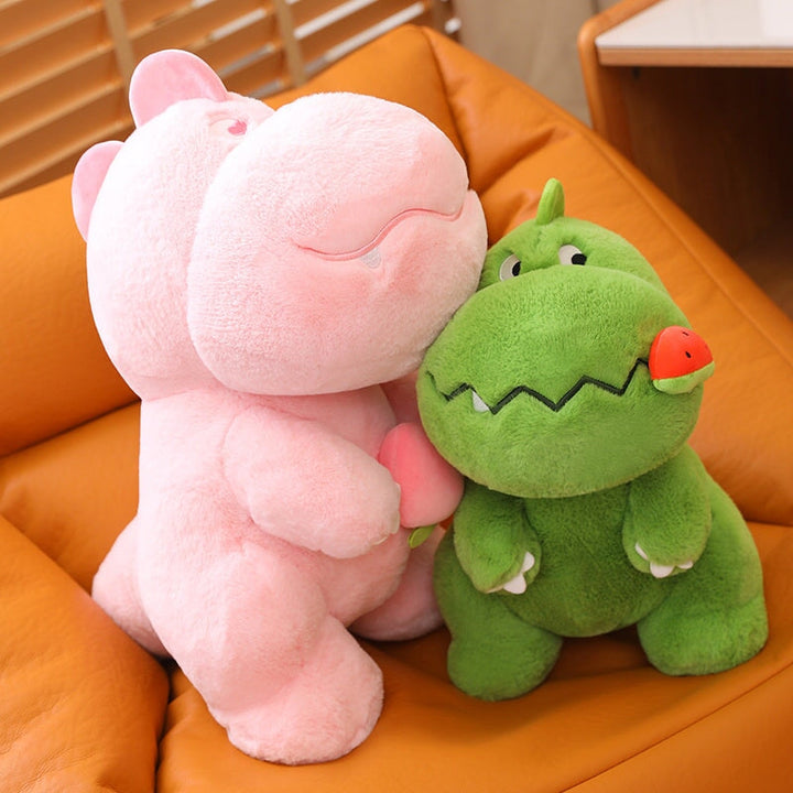 Skanto | Kawaii Rosa Grønn Fluffy Dinosaur Plushies