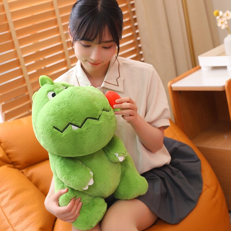 Skanto | Kawaii Rosa Grønn Fluffy Dinosaur Plushies