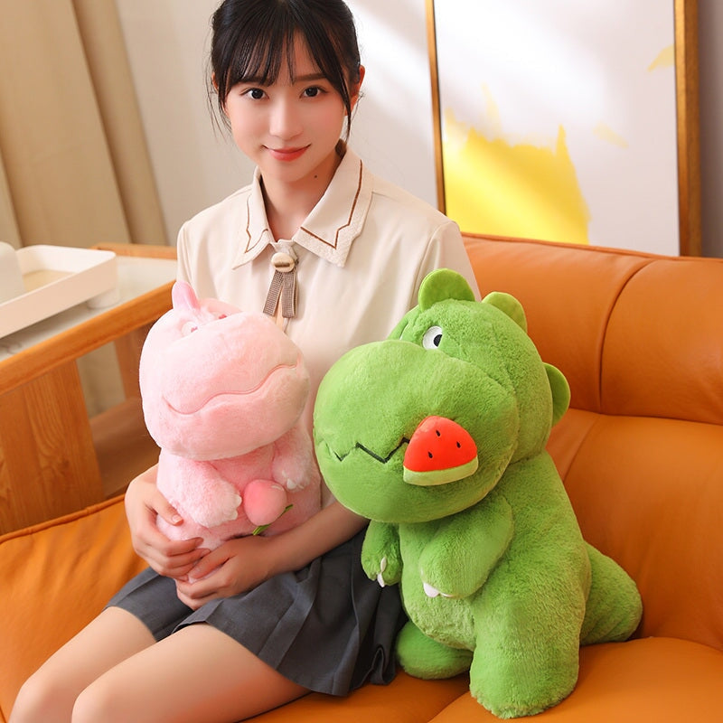 Skanto | Kawaii Rosa Grønn Fluffy Dinosaur Plushies