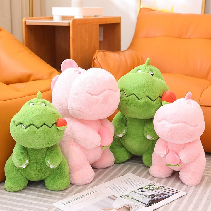 Skanto | Kawaii Rosa Grønn Fluffy Dinosaur Plushies