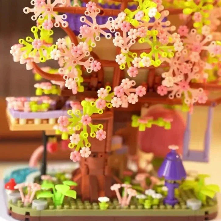 Skanto | Kawaii Sakura Kirsebærblomst Lilla Trehus Nano Byggesett
