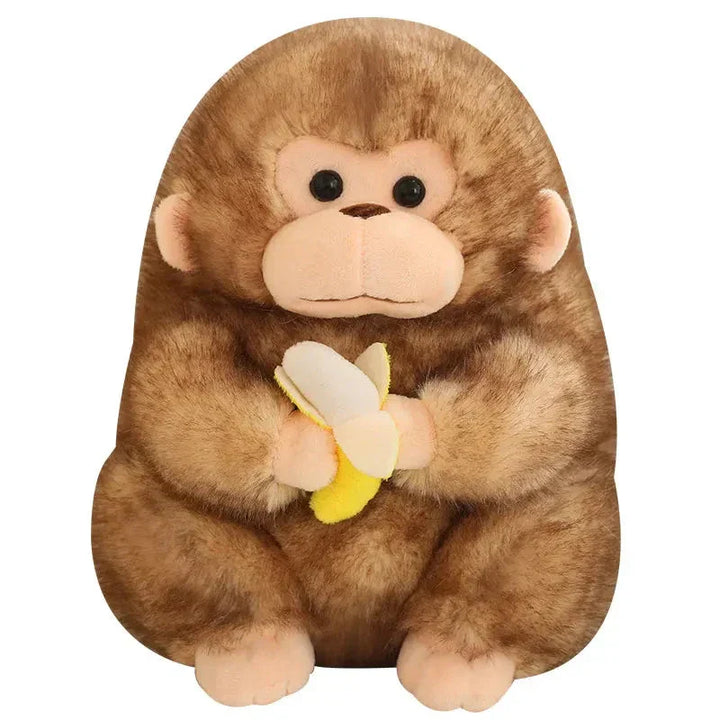 Skanto | Kawaii Gul Brun Chunky Ape Med Banan Plushie