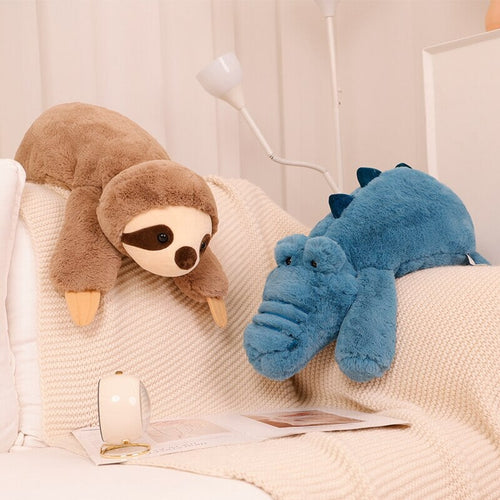 Skanto | Laying Sloth og Fox Raccoon Krokodille Plushie Venner