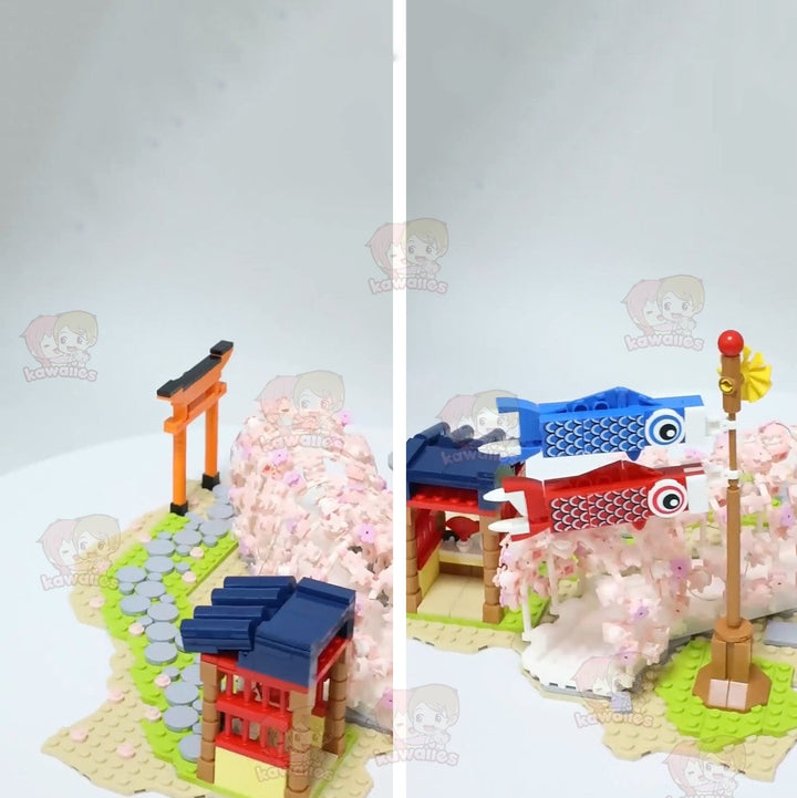 Skanto | Lys opp japansk Hakone Sakura-tunell bygningssett