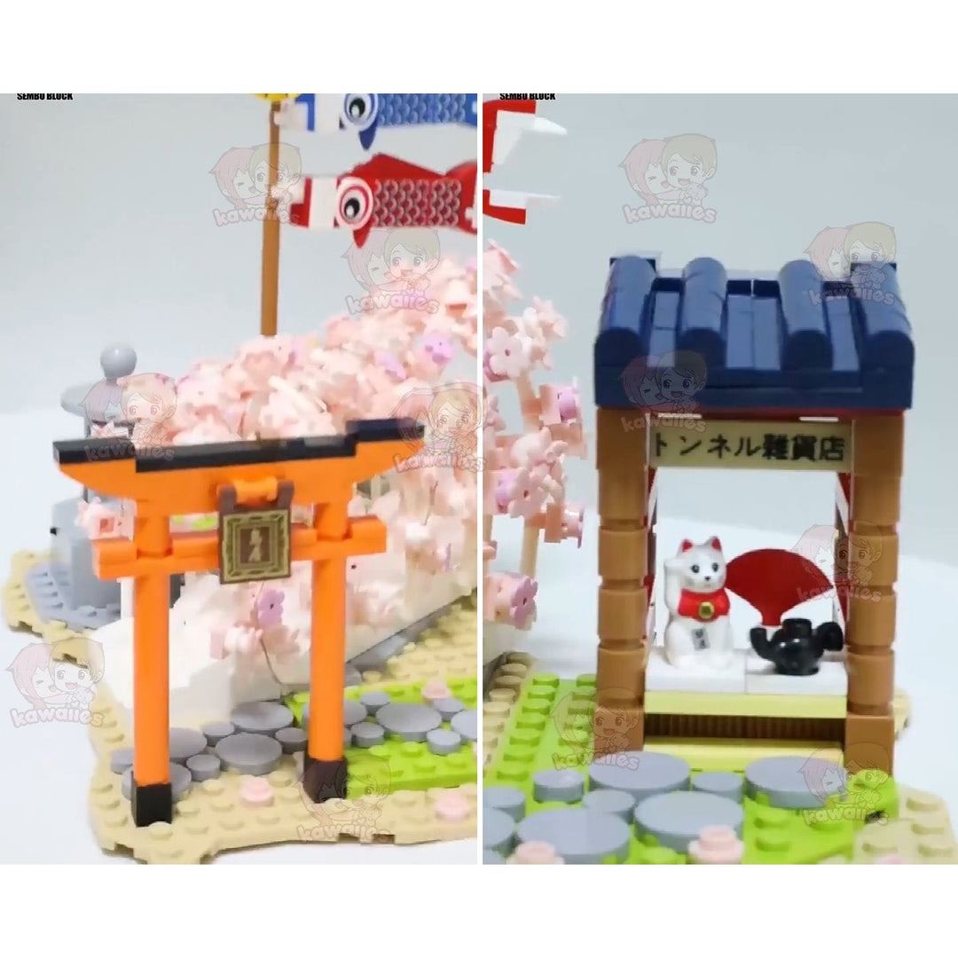 Skanto | Lys opp japansk Hakone Sakura-tunell bygningssett