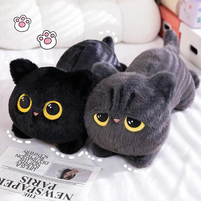 Skanto | Lang Giant Svart Grå Lompete Katt Plushies