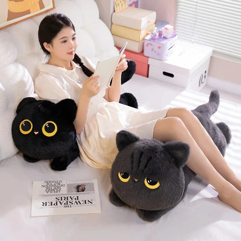 Skanto | Lang Giant Svart Grå Lompete Katt Plushies