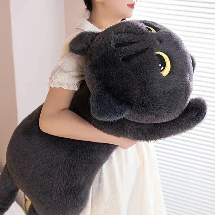 Skanto | Lang Giant Svart Grå Lompete Katt Plushies